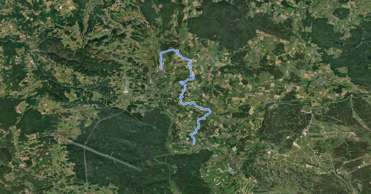 Маршрут Erzweg, Etappe 1: Pegnitz - Michelfeld на спутниковом снимке