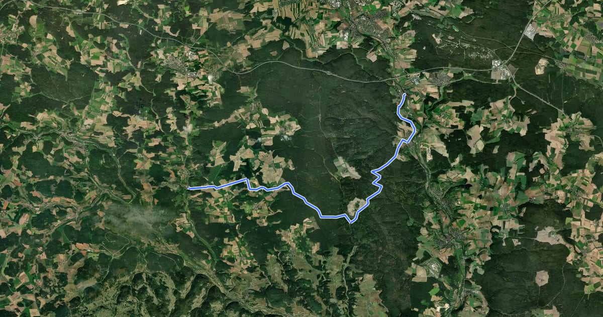 Маршрут Erzweg, Etappe 10: Theuern - Heimhof на спутниковом снимке