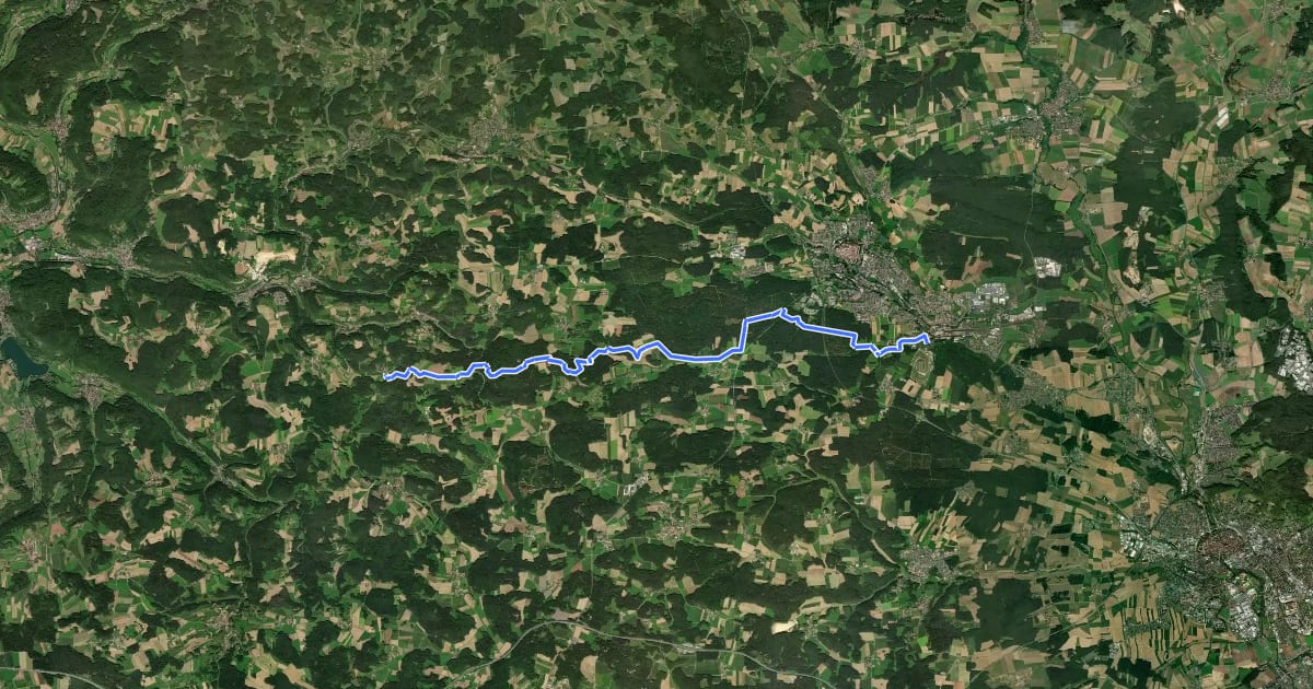 Маршрут Erzweg, Etappe 6: Lichtenegg - Sulzbach на спутниковом снимке