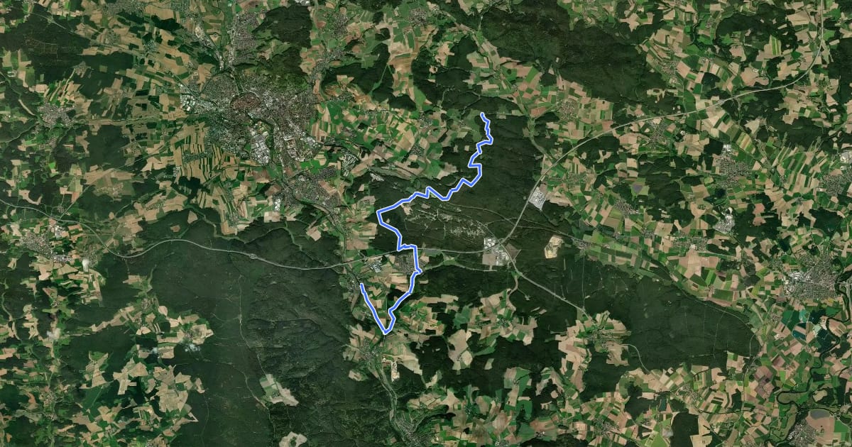 Маршрут Erzweg, Etappe 9: Paulsdorf - Theuern на спутниковом снимке