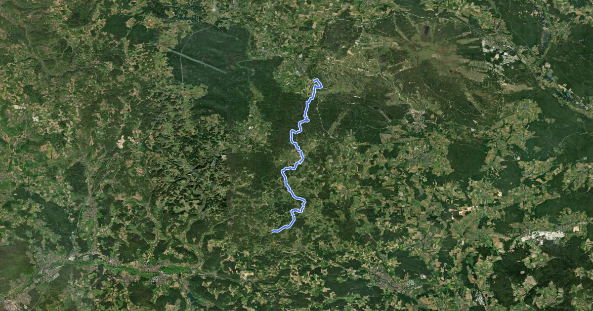 Маршрут Erzweg Königssteiner Schlaufe на спутниковом снимке