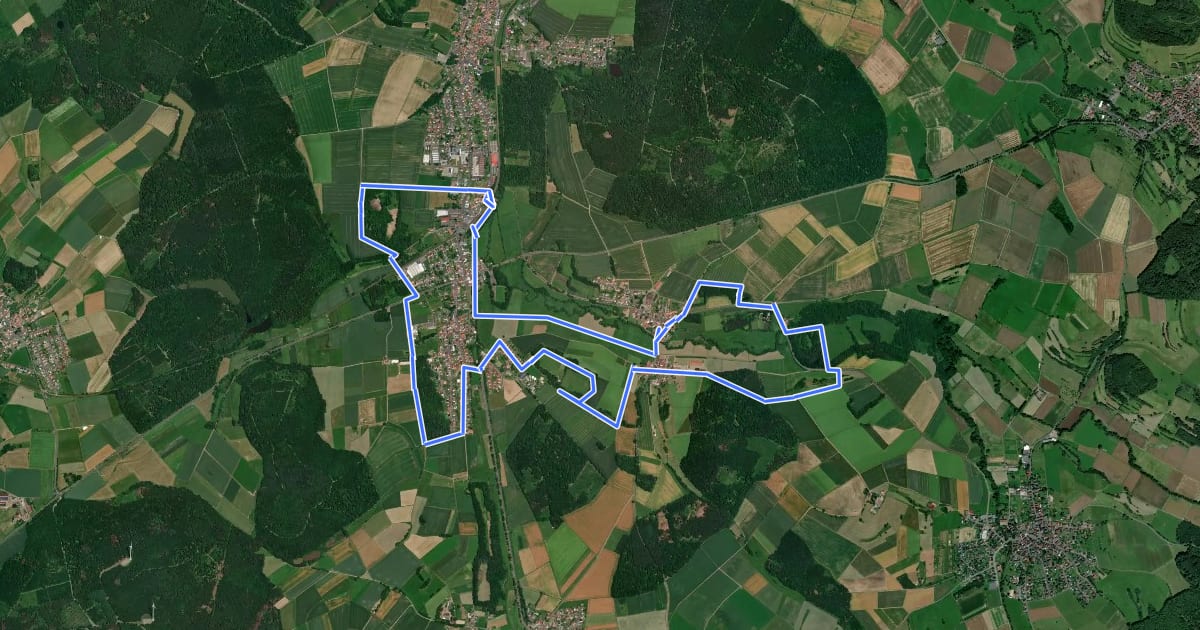 Маршрут Erzweg Mitte на спутниковом снимке