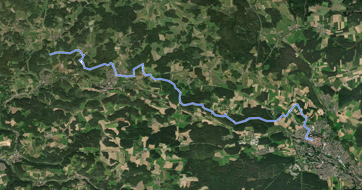Маршрут Erzweg Neukirchener Schlaufe на спутниковом снимке