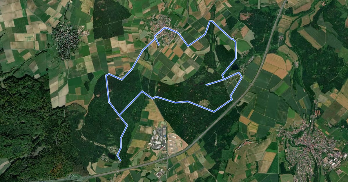 Маршрут ERZWEG Nord на спутниковом снимке
