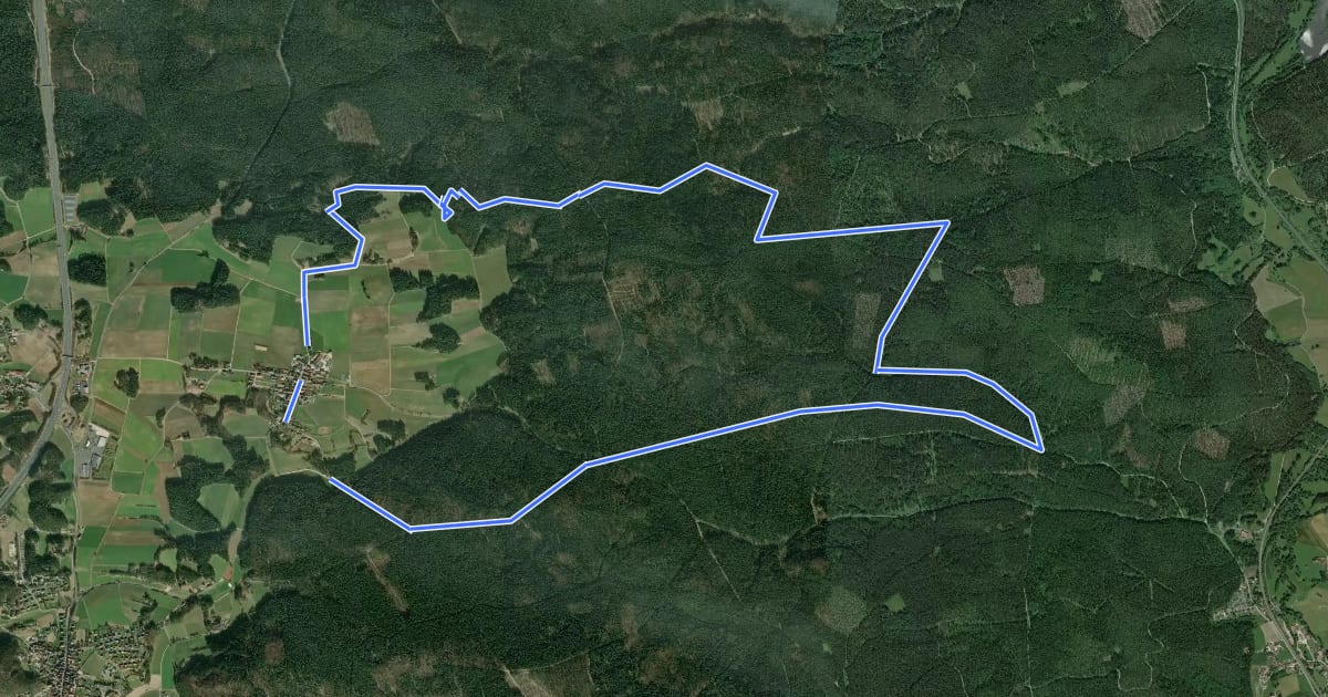 Маршрут Erzweg Rundwanderweg Plech на спутниковом снимке