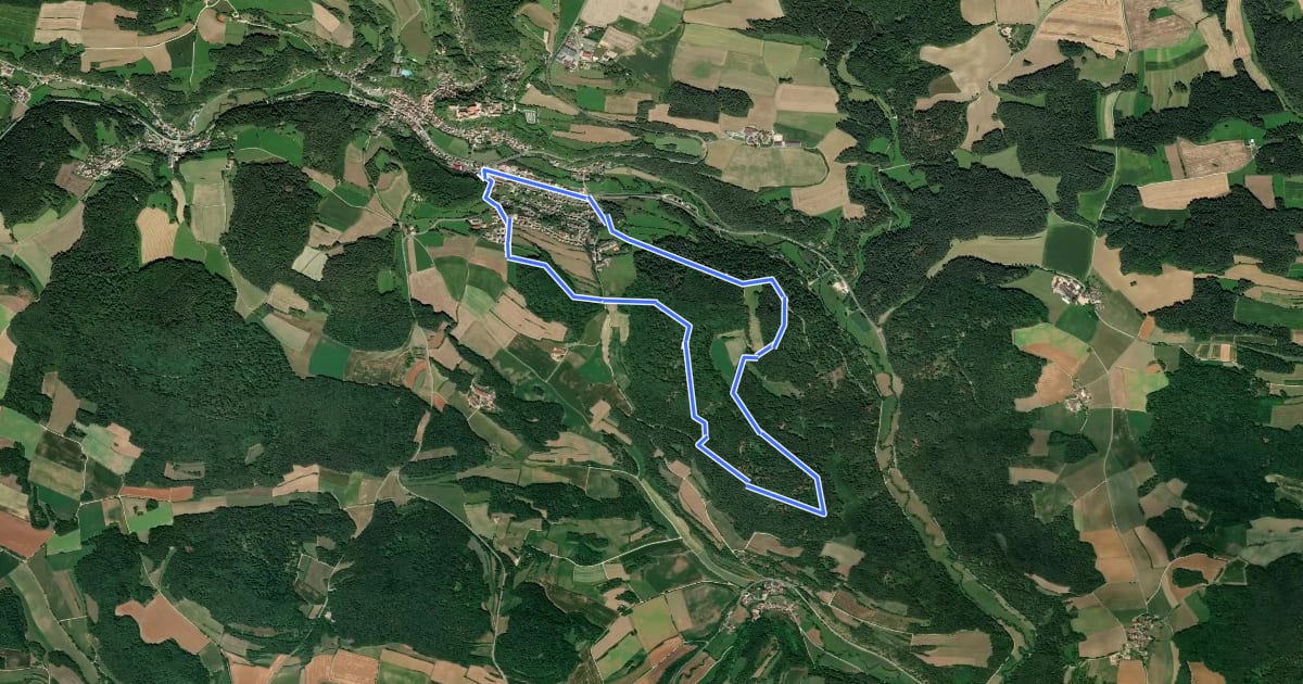 Маршрут Erzweg Tagestour Kastl / Grünring Rundwanderweg на спутниковом снимке