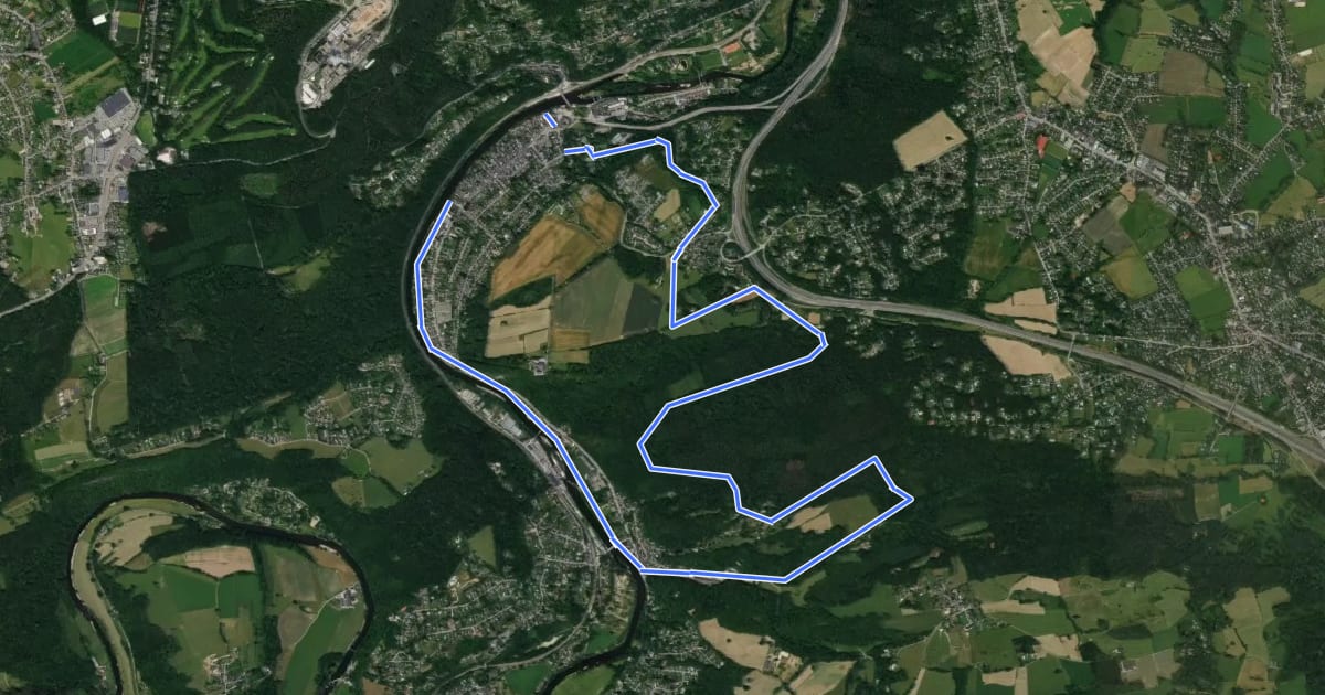 Маршрут ES13 Tilff - Circuit du Bois des Manants на спутниковом снимке