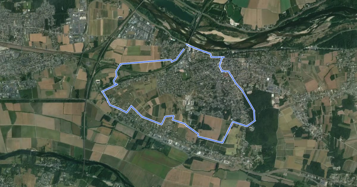 Маршрут Escapade entre Hameaux et Paysages - Montlouis-sur-Loire на спутниковом снимке