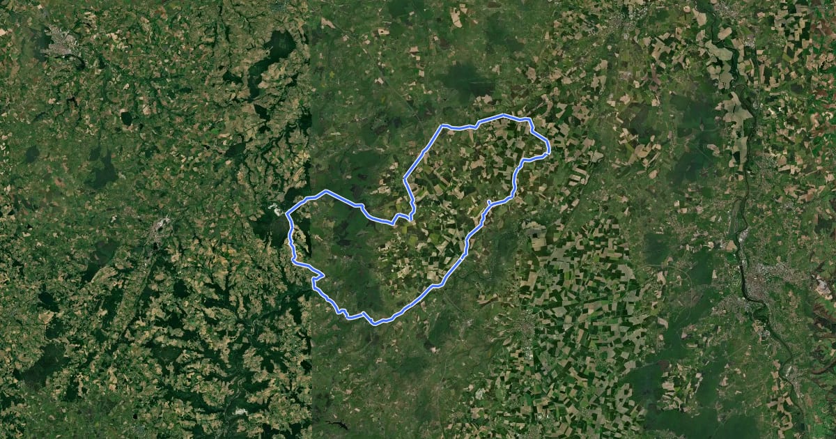Маршрут Escapade entre Sioule et Bouble на спутниковом снимке