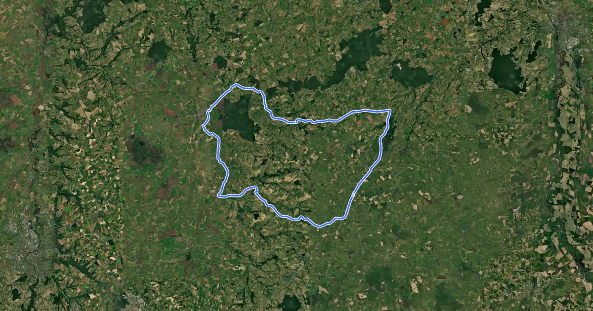 Маршрут Escapade Insolite dans le Bocage на спутниковом снимке