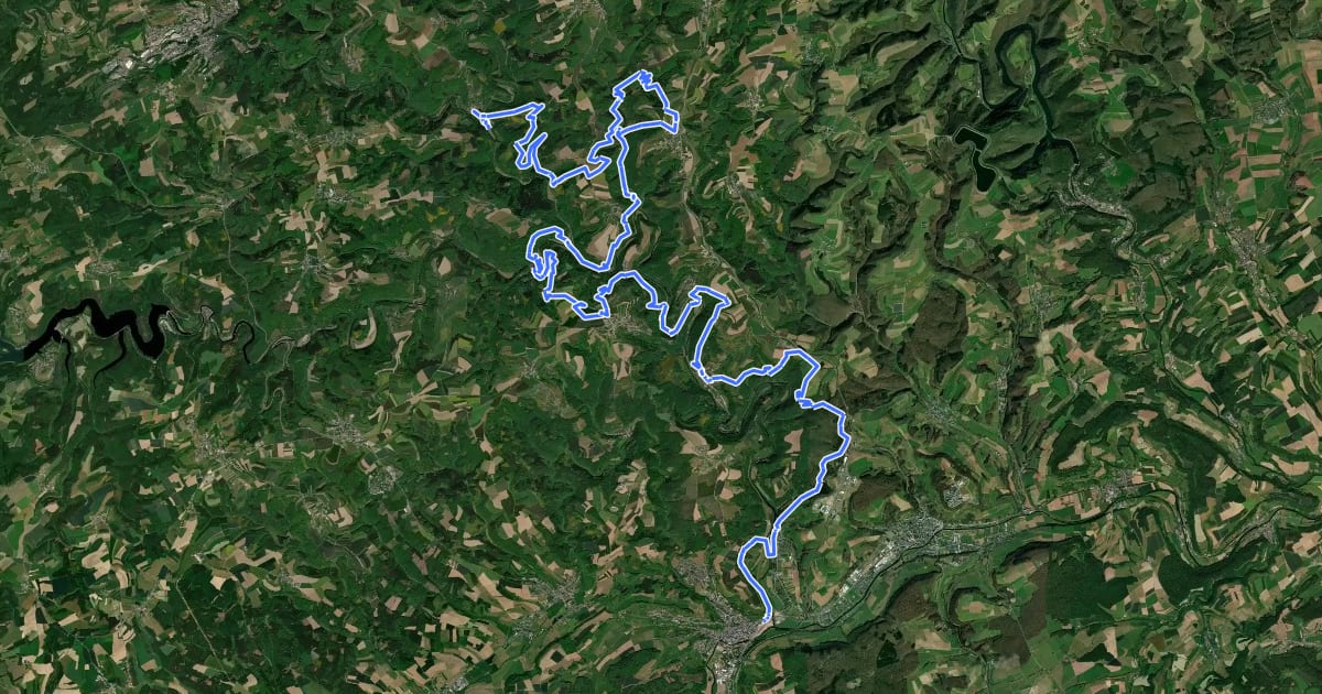 Маршрут Escapardenne Lee Trail на спутниковом снимке