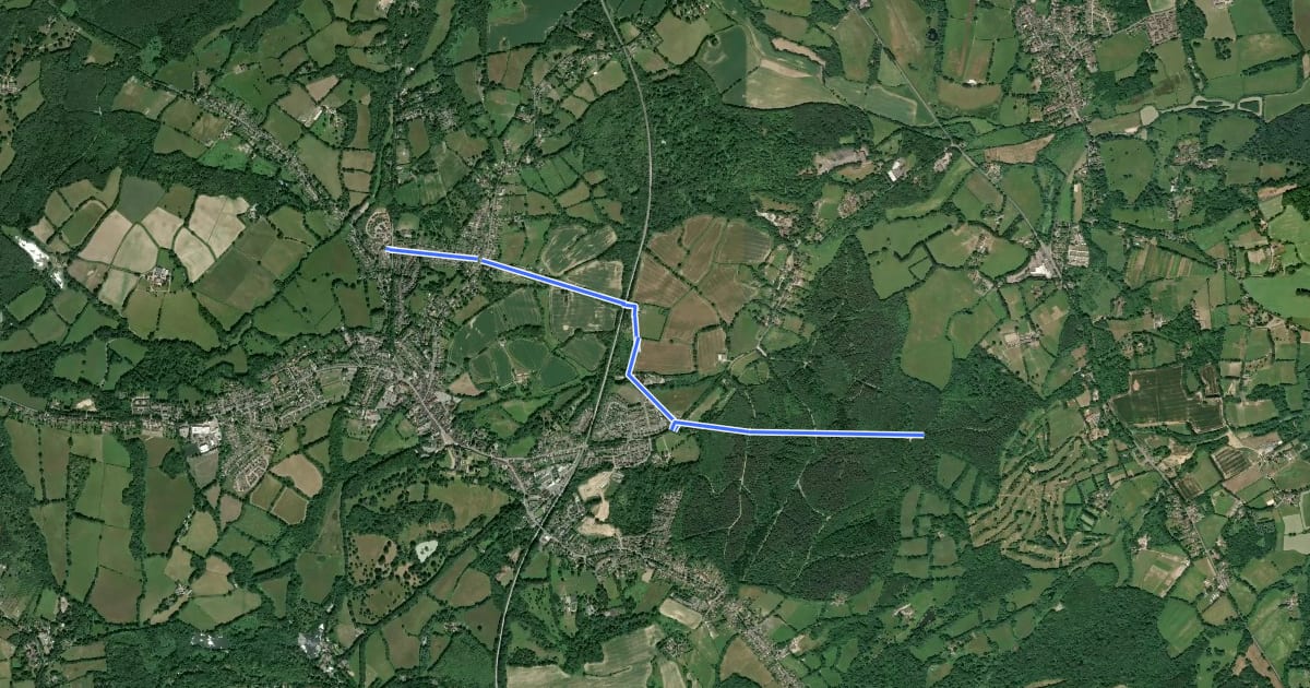 Маршрут ESCC Cycle Route 209 на спутниковом снимке