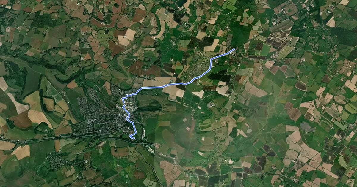 Маршрут ESCC Route 310 proposed cycle route на спутниковом снимке
