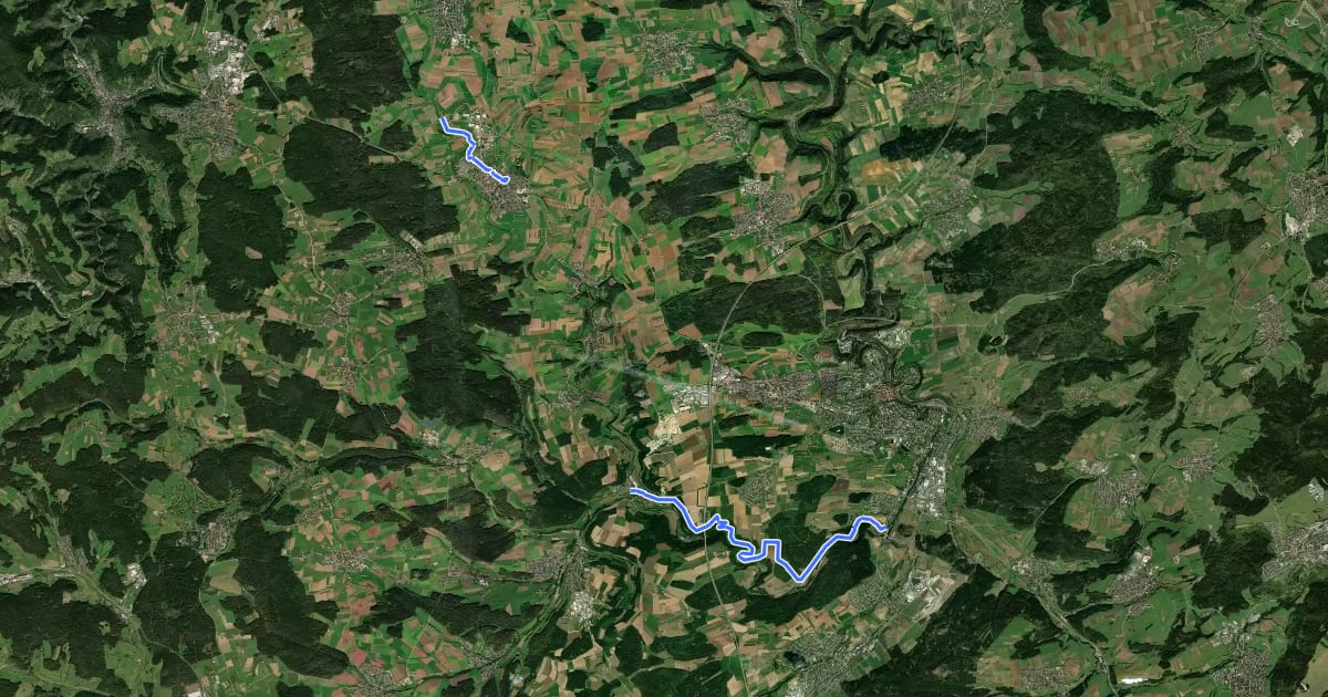 Маршрут Eschachweg на спутниковом снимке