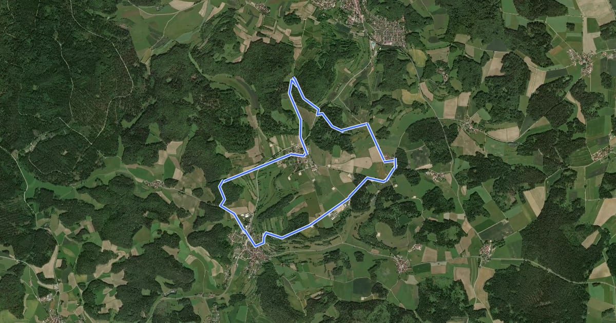 Маршрут Eschenfelden Rundweg 10 на спутниковом снимке