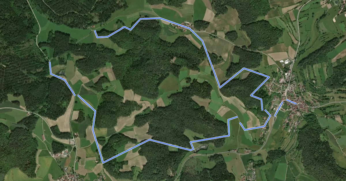Маршрут Eschenfelden Rundweg 4 на спутниковом снимке