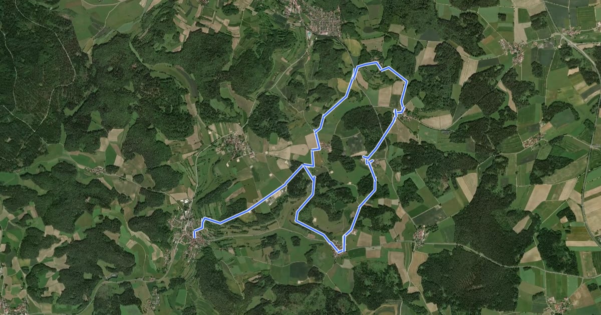 Маршрут Eschenfelden Rundweg 9 на спутниковом снимке