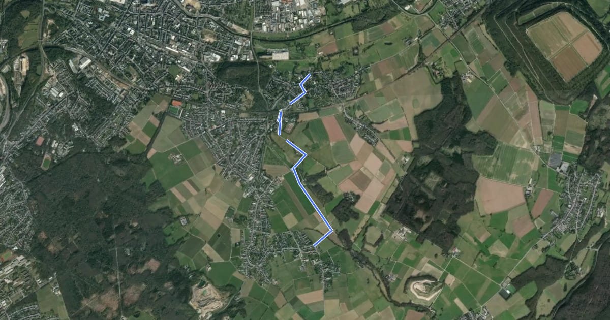 Маршрут Eschweiler (46) - Eschweiler (89) на спутниковом снимке