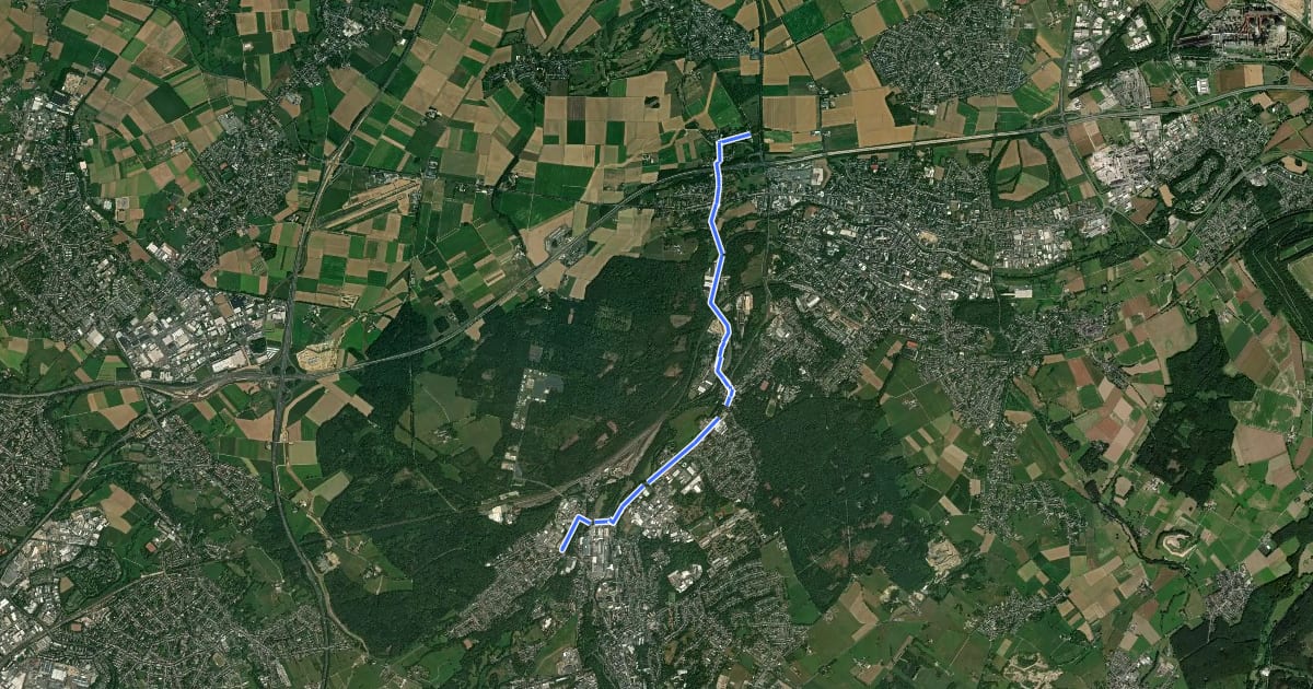 Маршрут Eschweiler (81) - Stolberg (87) на спутниковом снимке