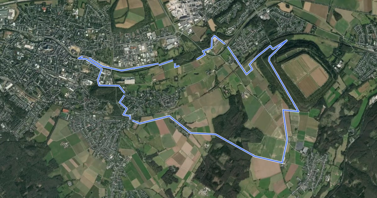 Маршрут Eschweiler Mühlenweg на спутниковом снимке