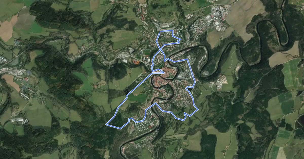 Маршрут [Č] Český Krumlov на спутниковом снимке