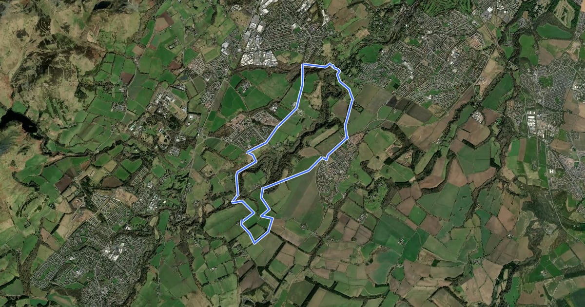 Маршрут Esk Valley Trail на спутниковом снимке