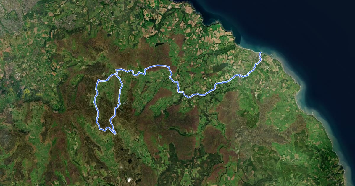 Маршрут Esk Valley Walk на спутниковом снимке