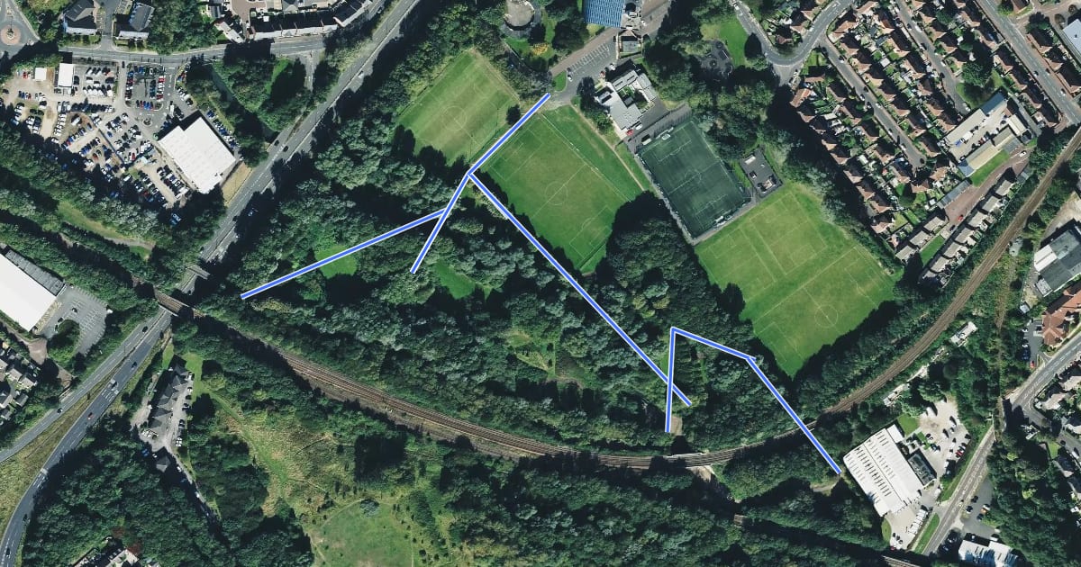Маршрут Eslington Park Cycleway на спутниковом снимке