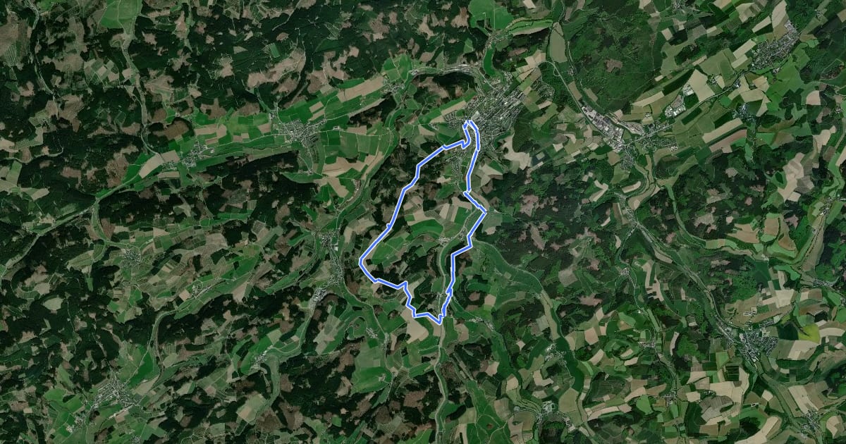 Маршрут Eslohe Rundweg E1 на спутниковом снимке