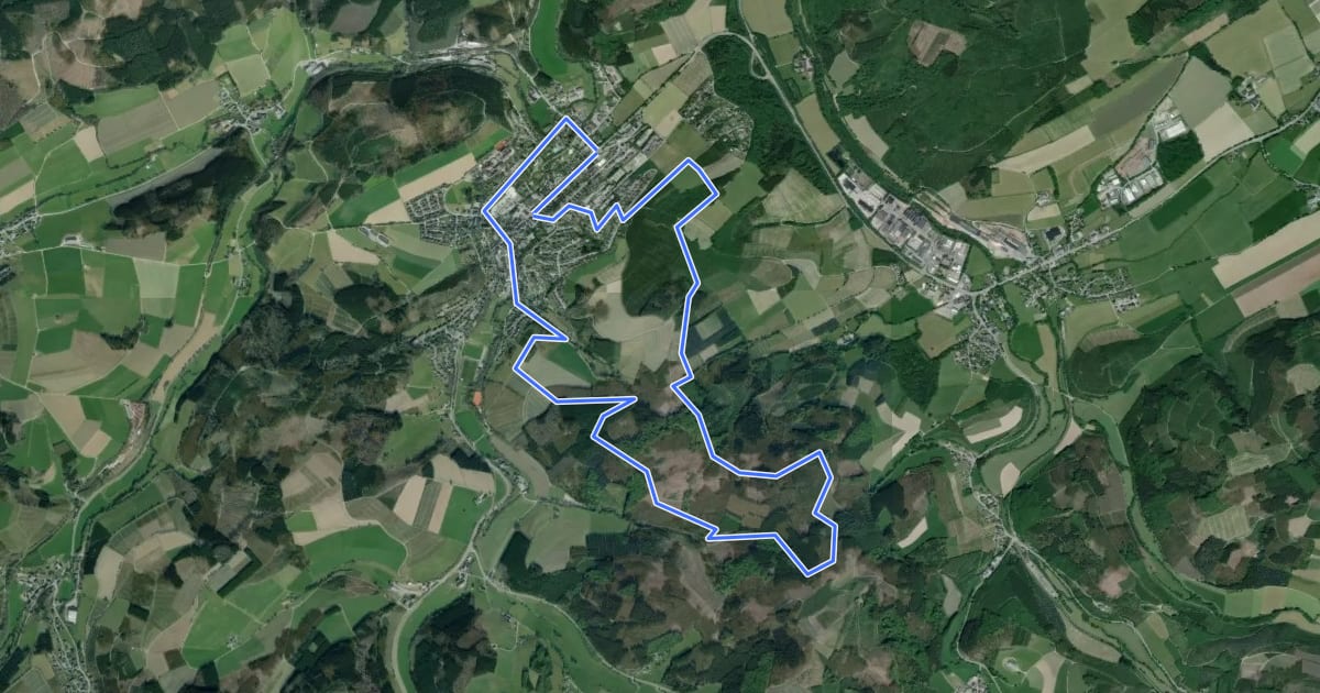 Маршрут Eslohe Rundweg E5 на спутниковом снимке