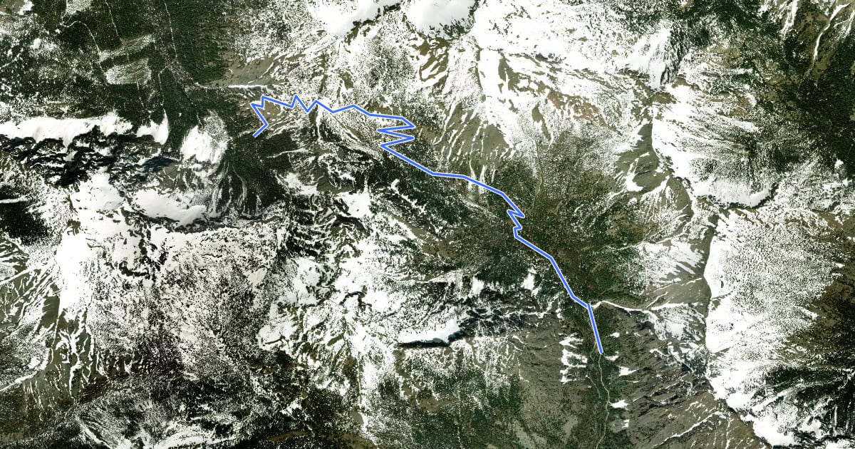 Маршрут Esmeralda Basin Trail на спутниковом снимке