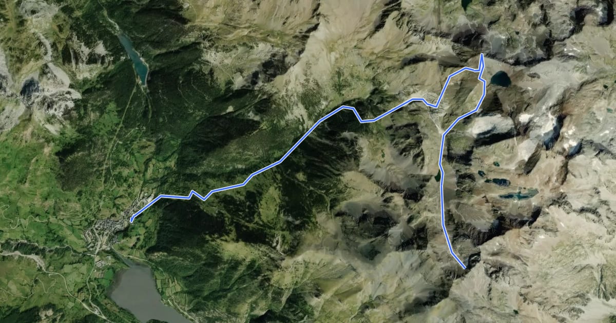 Маршрут esquí de montaña: Cuello Feniás-Tebarray на спутниковом снимке
