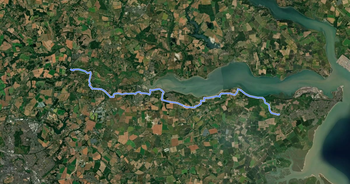 Маршрут Essex Way (Stratford St Mary to Ramsey) на спутниковом снимке
