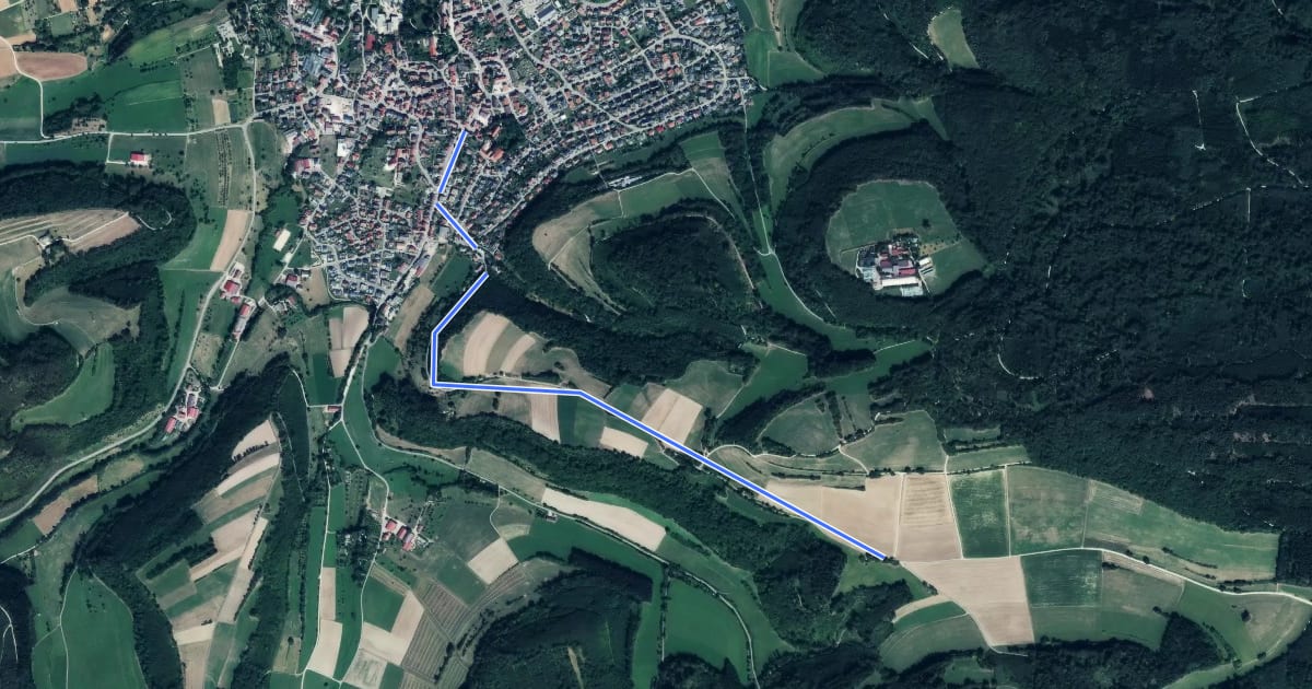 Маршрут Essingen - Albstetter feld на спутниковом снимке
