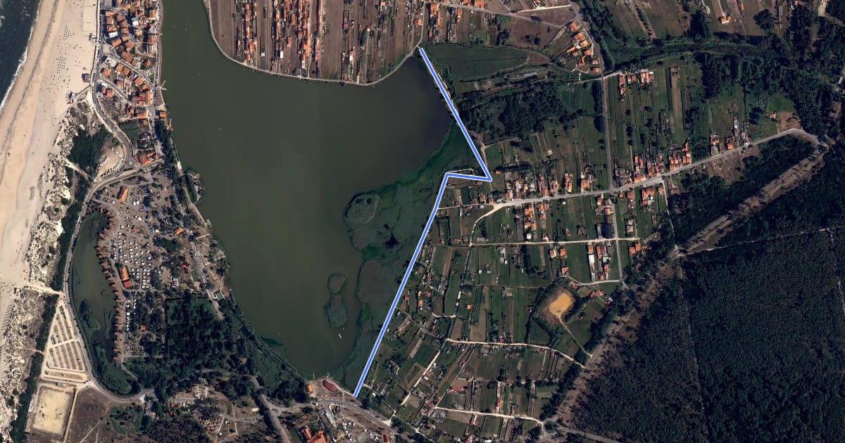 Маршрут Estação da Biodiversidade da Barrinha de Mira на спутниковом снимке