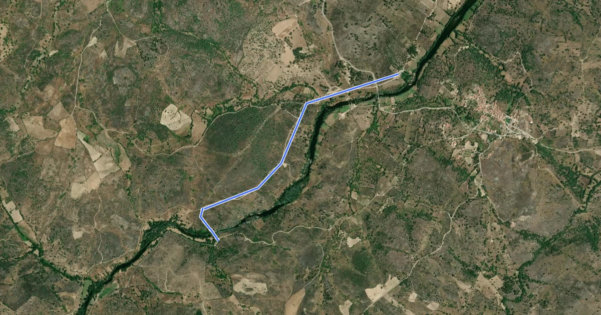 Маршрут Estação da Biodiversidade da Miuzela do Côa на спутниковом снимке
