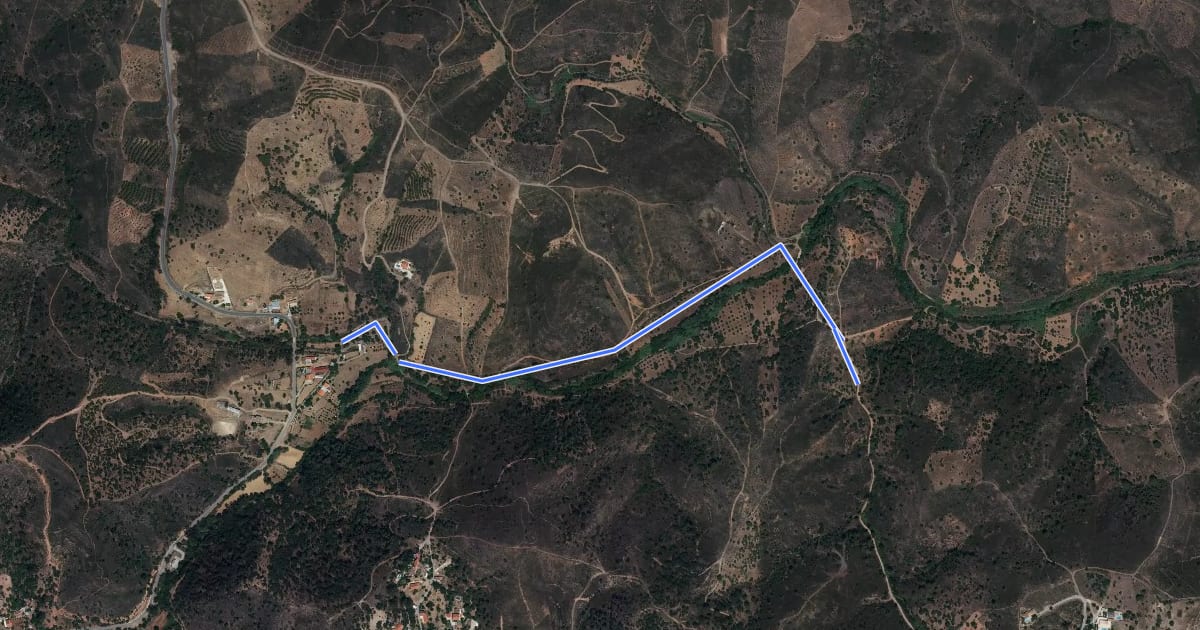 Маршрут Estação da Biodiversidade da Ribeira de Alportel на спутниковом снимке