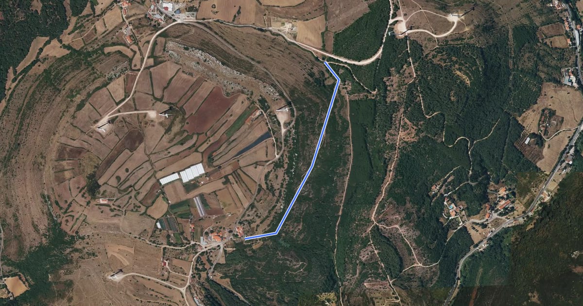 Маршрут Estação da Biodiversidade de Fontelas на спутниковом снимке