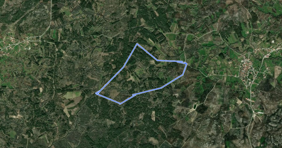 Маршрут Estação da Biodiversidade de Lamosa на спутниковом снимке