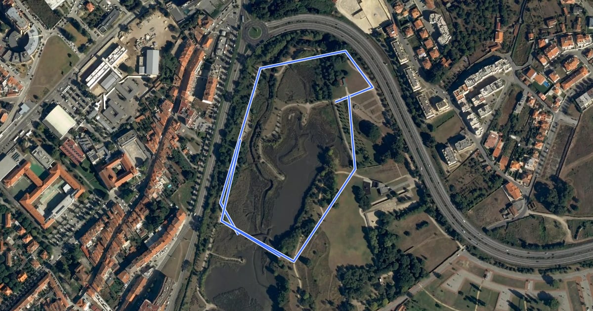 Маршрут Estação da Biodiversidade do Parque Ecológico Urbano de Viana do Castelo на спутниковом снимке
