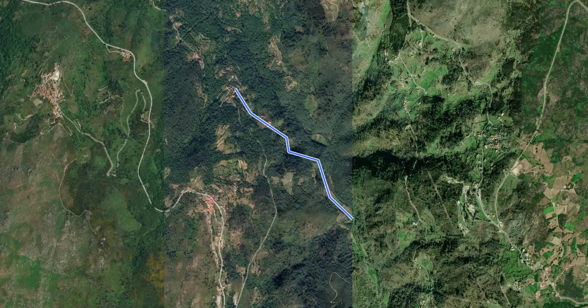 Маршрут Estação da Biodiversidade do Vale do Bestança на спутниковом снимке