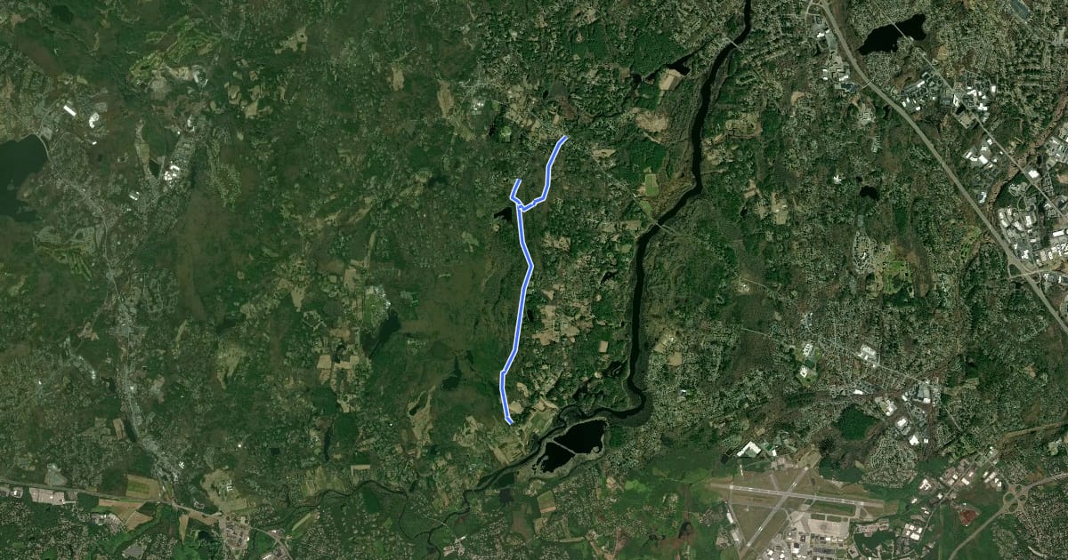 Маршрут Estabrook Concord-Carlisle на спутниковом снимке
