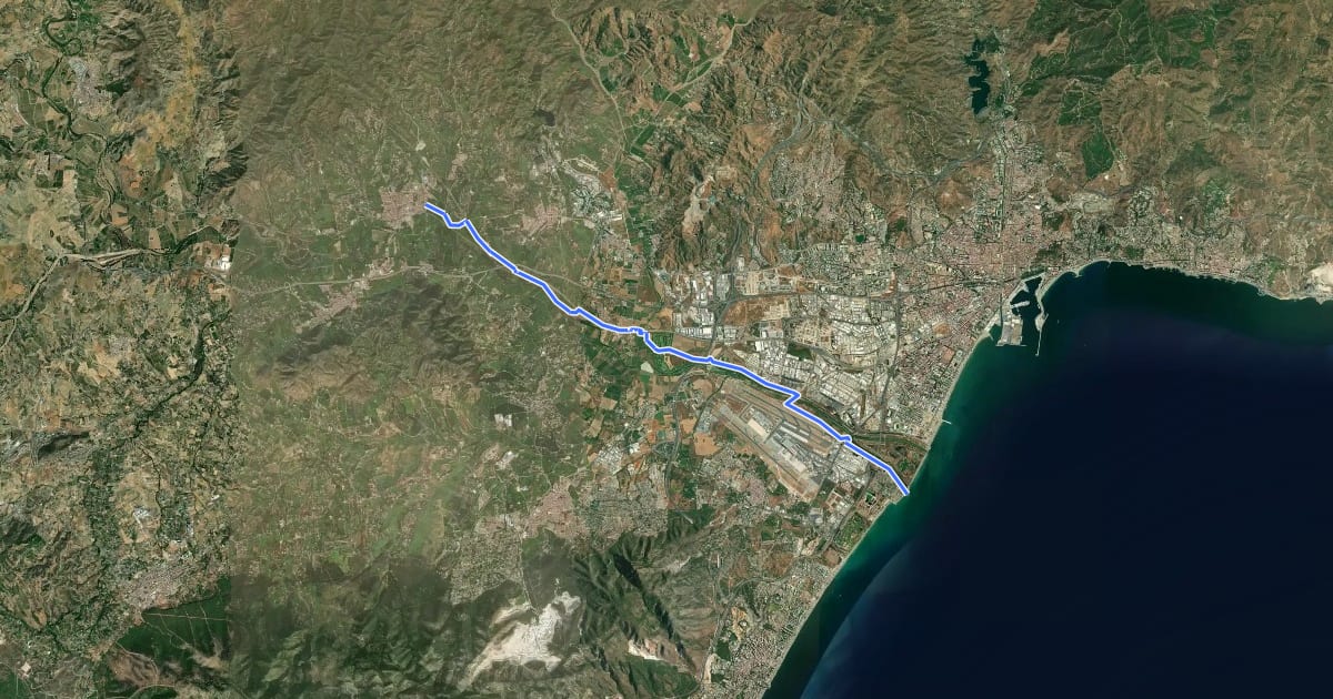 Маршрут Estación de Cártama - Málaga на спутниковом снимке