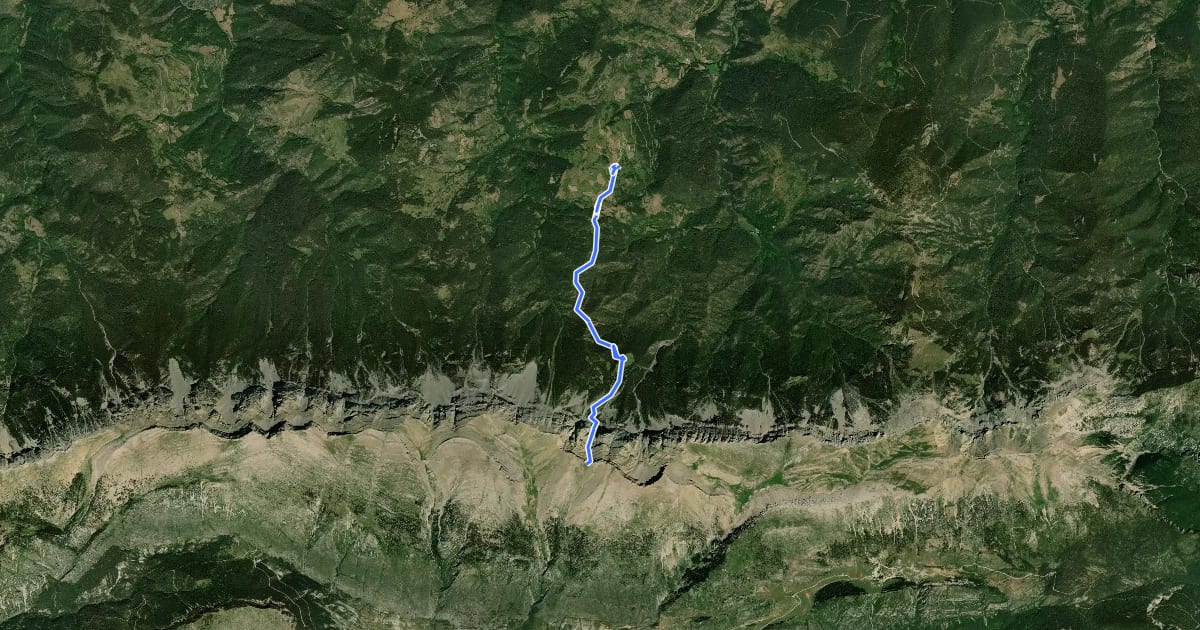 Маршрут Estana al Coll de la Canal del Cristall на спутниковом снимке
