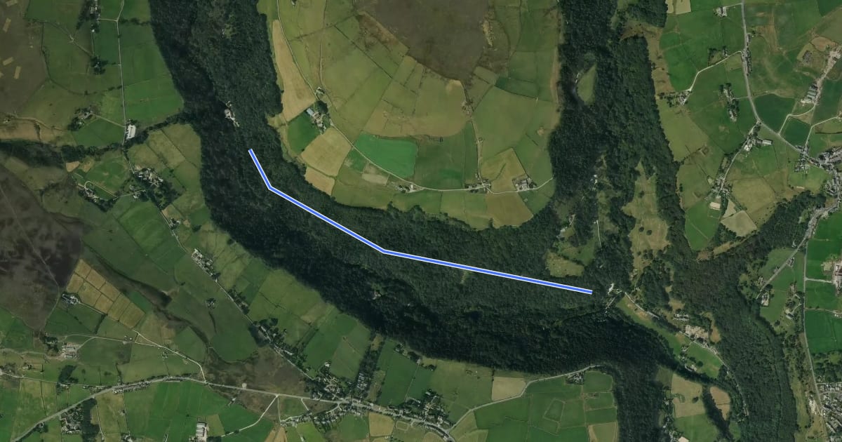 Маршрут Estate Track, Hardcastle Crags на спутниковом снимке