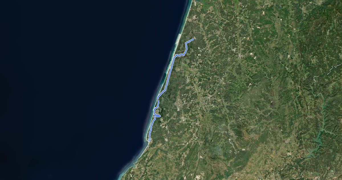 Маршрут Estrada Atlântica на спутниковом снимке