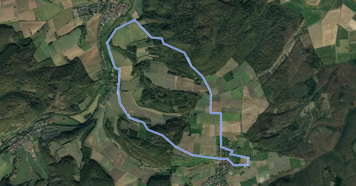 Маршрут ET9 Rundwanderweg von Lüntorf nach Amelgatzen на спутниковом снимке