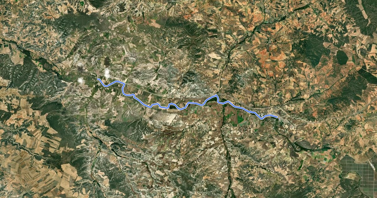 Маршрут Etapa 08: San Esteban de Gormaz – Langa de Duero на спутниковом снимке