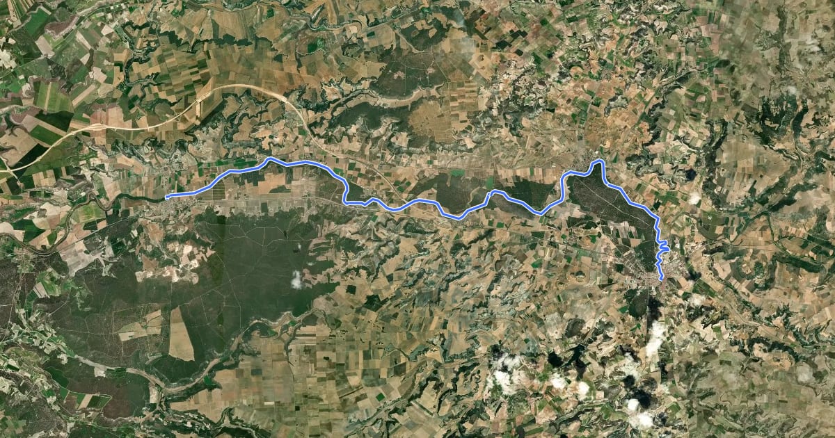Маршрут Etapa 12: Peñafiel – Quintanilla de Onésimo на спутниковом снимке