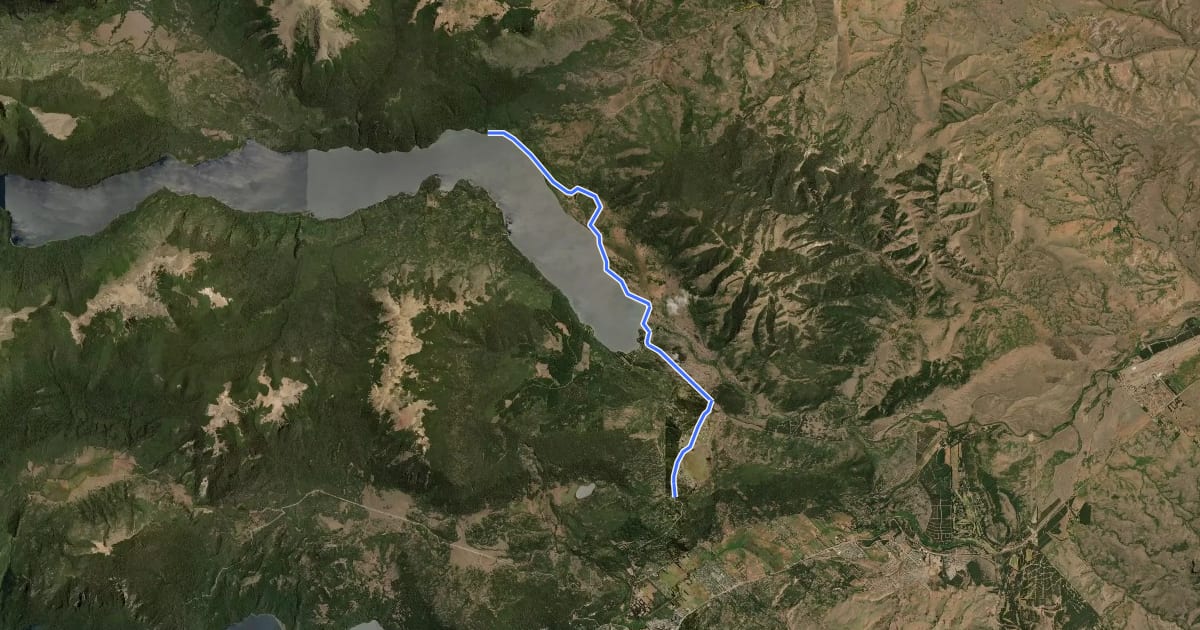 Маршрут Etapa 15: Puerto Arturo – Laguna Rosales на спутниковом снимке